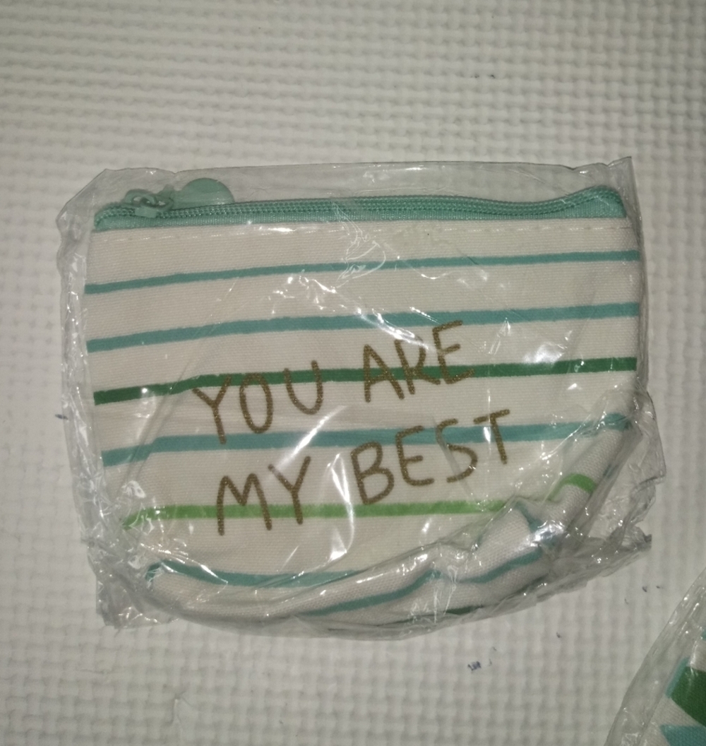 Green white and gold zip up fabric coin po… - Picture 7 of 9